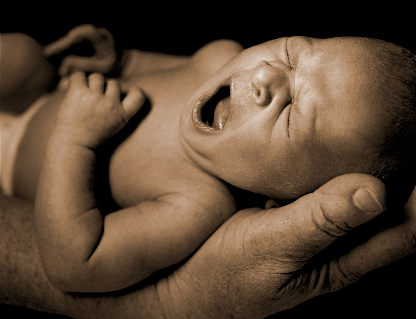 newborn yawn